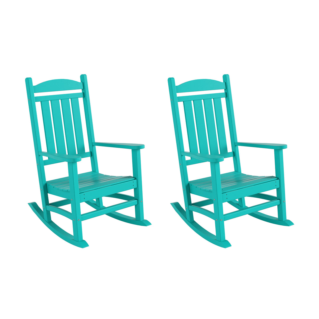 Malibu Outdoor Patio Poly Classic Porch Rocking Chair (Set of 2)