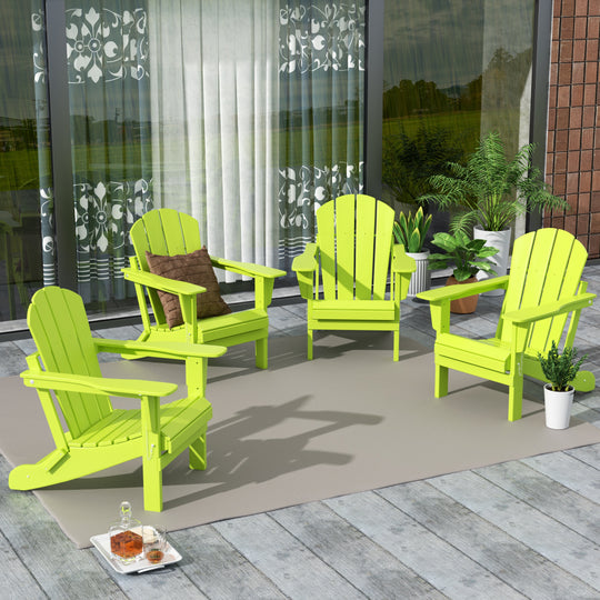 Malibu Outdoor Folding Poly Adirondack Chair (Set of 4)