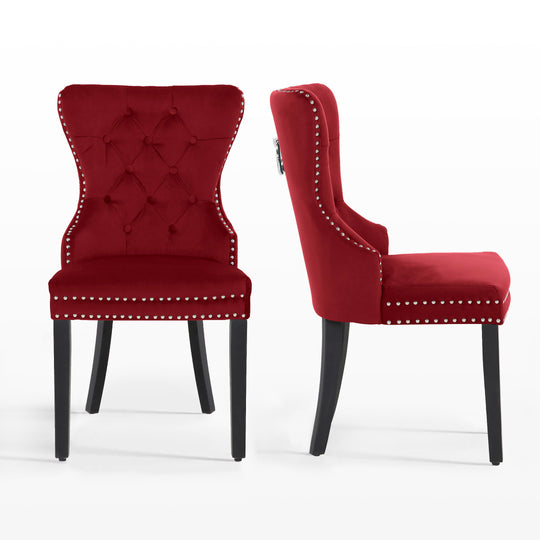 Wordford Velvet Upholstered Tufted Dining Chairs (Set of 2)