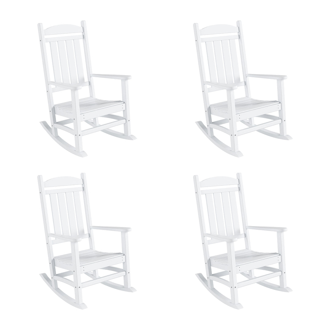 Malibu Outdoor Patio Poly Classic Porch Rocking Chair (Set of 4)