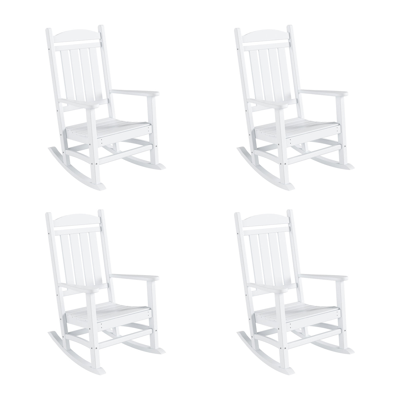 Malibu Outdoor Patio Poly Classic Porch Rocking Chair (Set of 4)