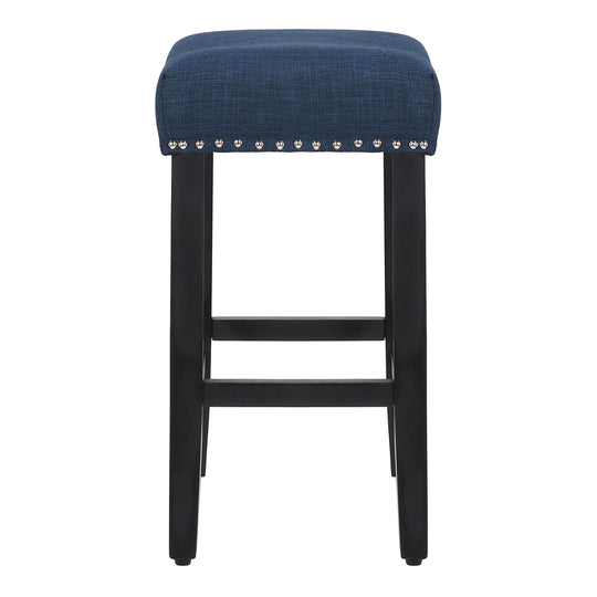 Lenox 24" Upholstered Saddle Seat Counter Stool, Black