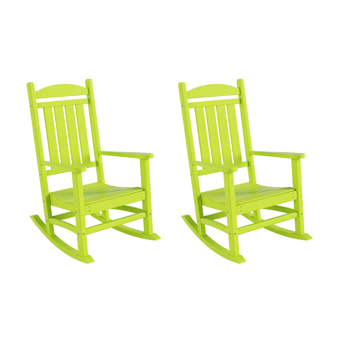 Malibu Outdoor Patio Poly Classic Porch Rocking Chair (Set of 2)