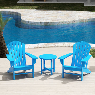 Dylan 3-Piece Outdoor Adirondack Chair with Side Table Set