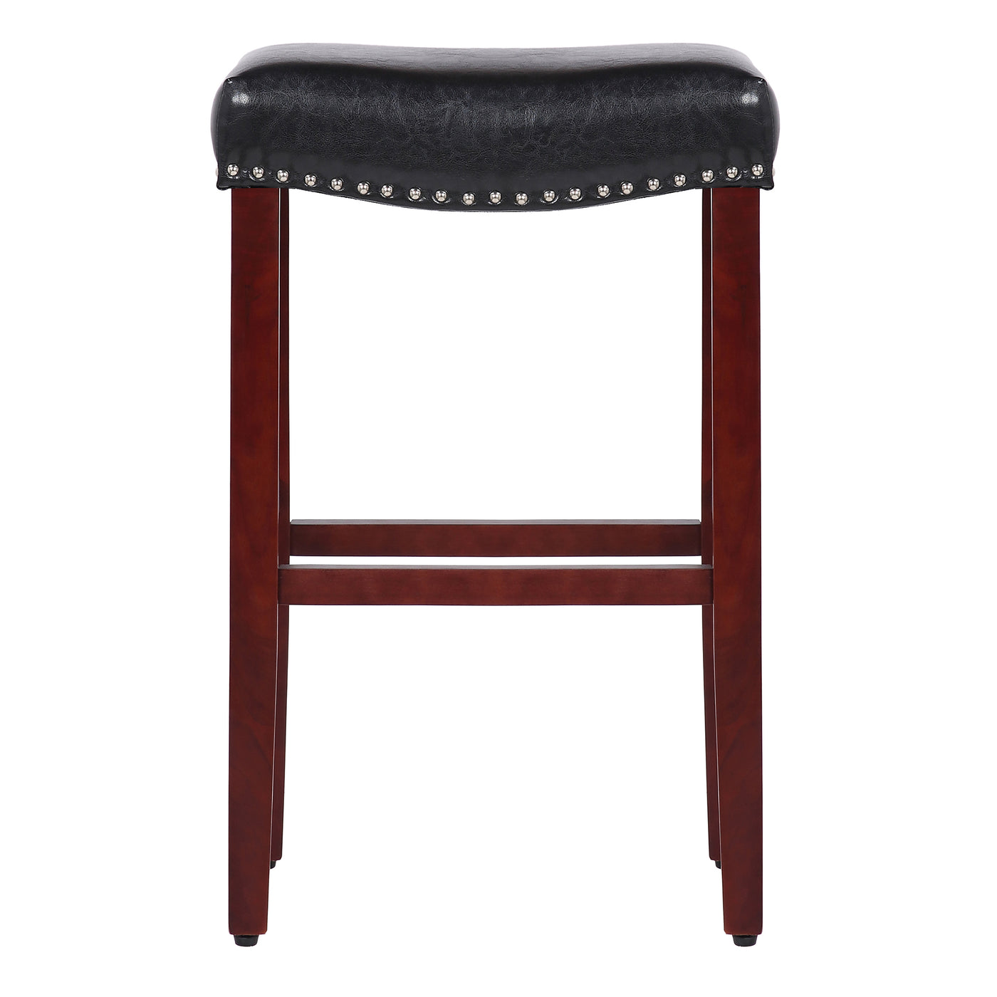 Lenox 29" Upholstered Saddle Seat Bar Stool (Set of 2), Cherry Red