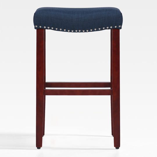 Lenox 29" Upholstered Saddle Seat Bar Stool, Cherry Red