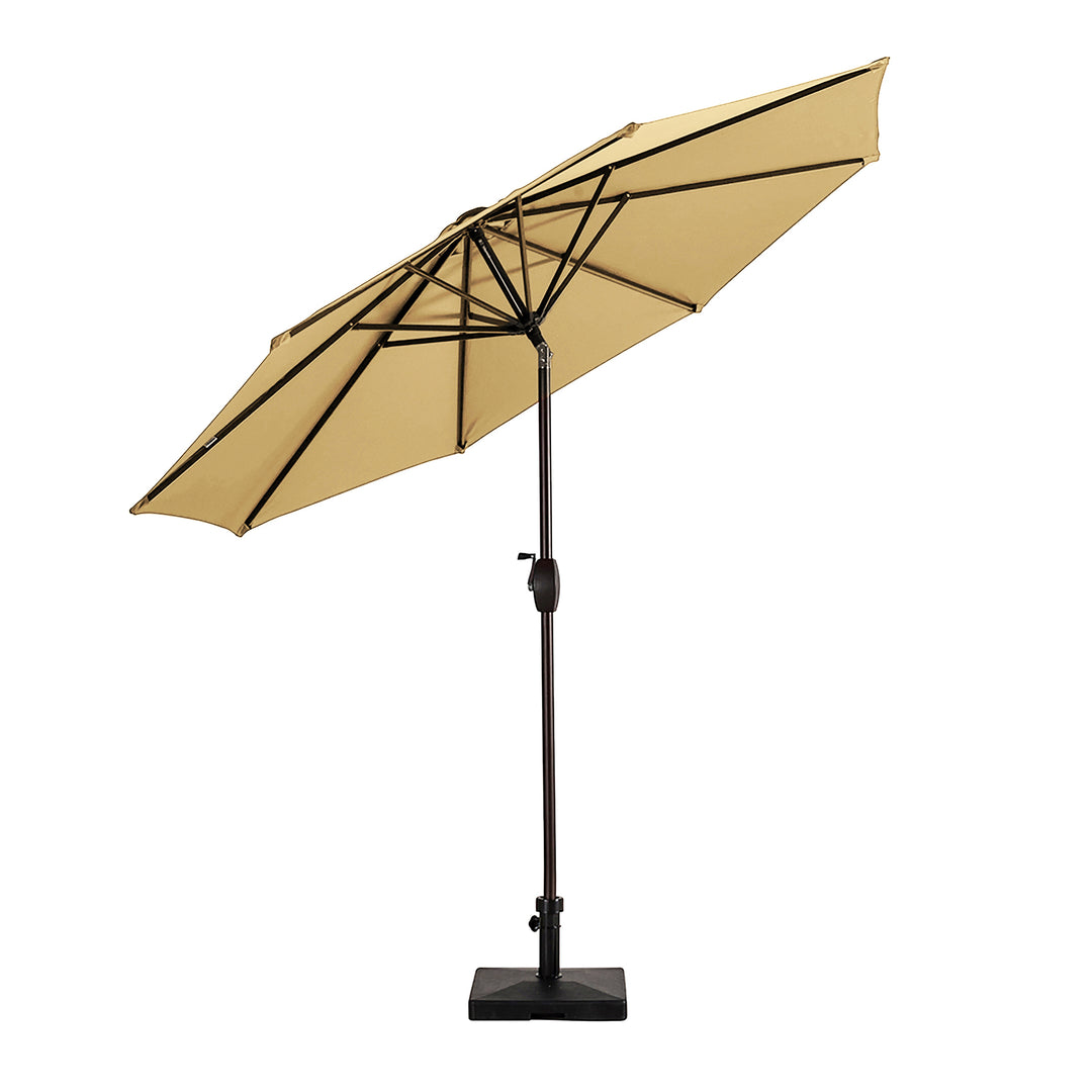 Paolo 9 Ft Outdoor Patio Market Table Umbrella with Square Concrete Base