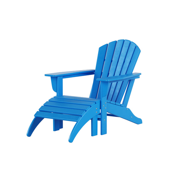 Dylan 2-Piece Outdoor Adirondack Chair with Ottoman Set