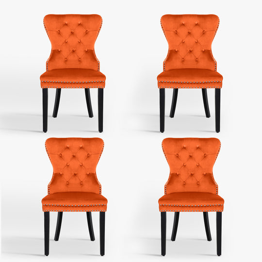 Wordford Velvet Upholstered Tufted Dining Chairs (Set of 4)