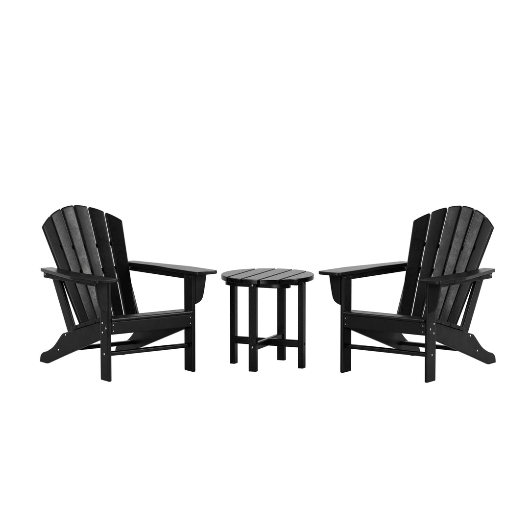 Dylan 3-Piece Outdoor Adirondack Chair with Side Table Set