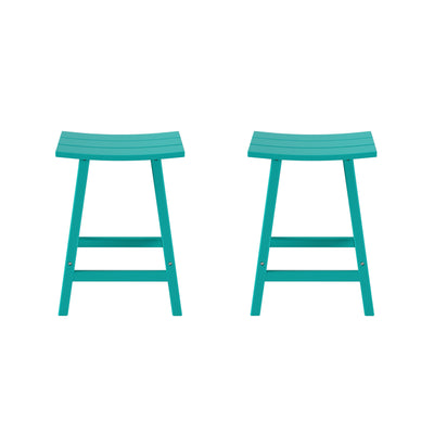 Malibu 24" Outdoor Patio Adirondack Counter Stool (Set of 2)