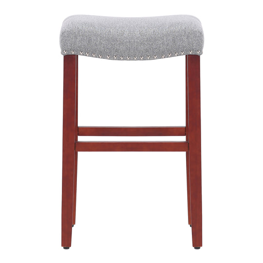 Lenox 29" Upholstered Saddle Seat Bar Stool, Cherry Red