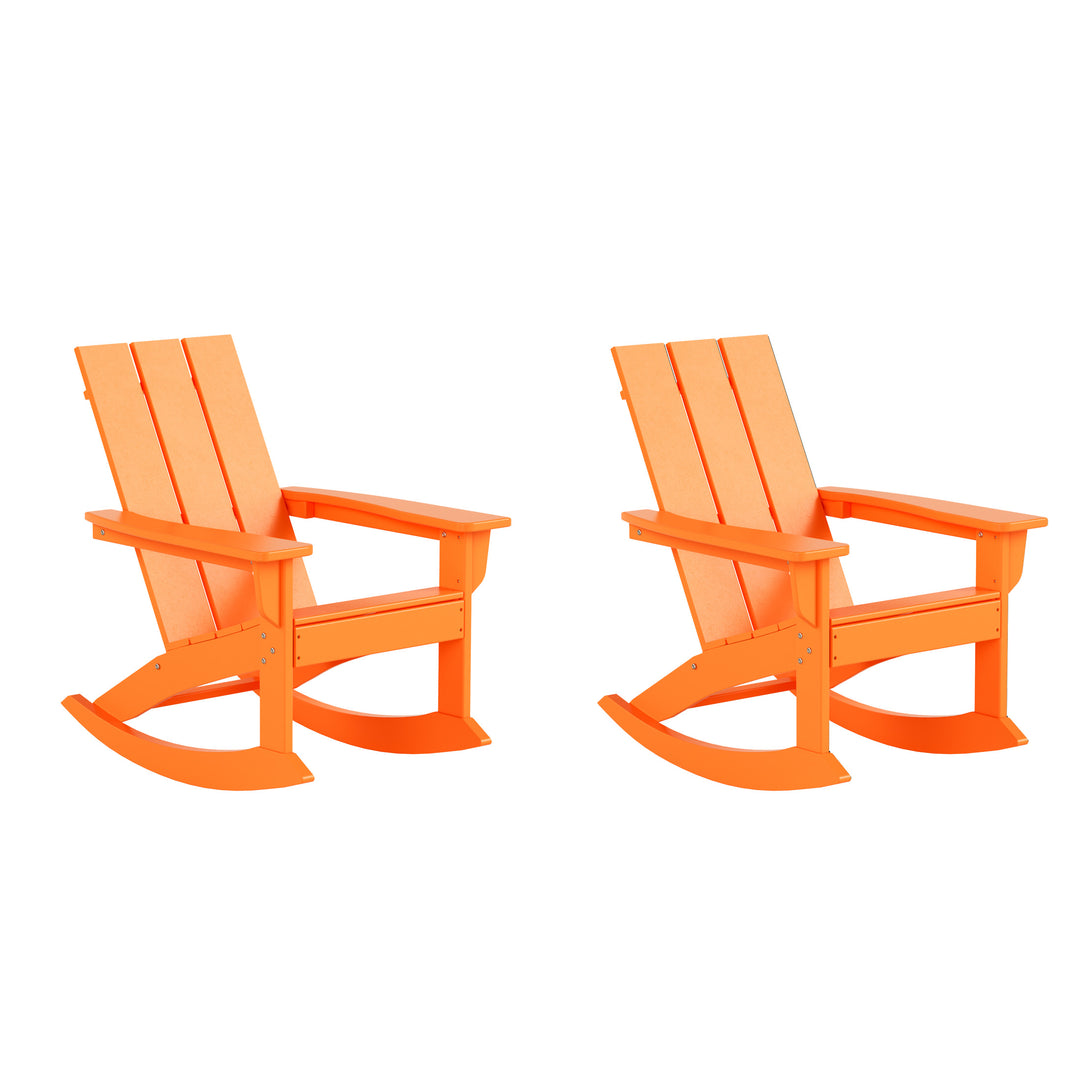 Ashore Outdoor Patio Modern Adirondack Rocking Chair (Set of 2)