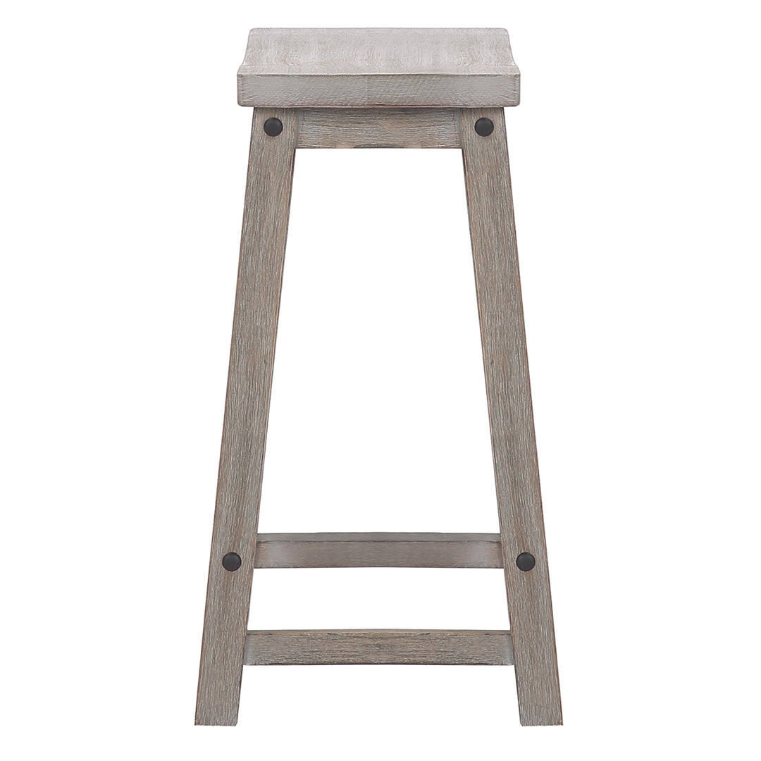 Reed 24" Solid Wood Saddle Counter Stool