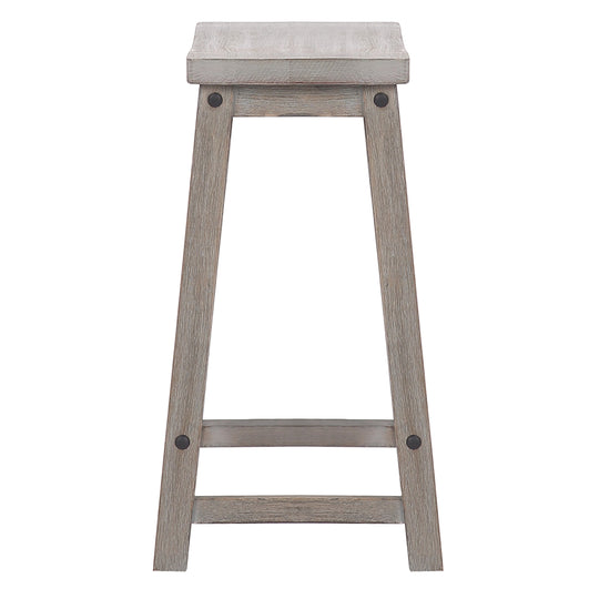 Reed 24" Solid Wood Saddle Counter Stool