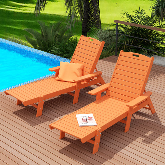 Malibu Adirondack Outdoor Patio Chaise Lounge (Set of 2)