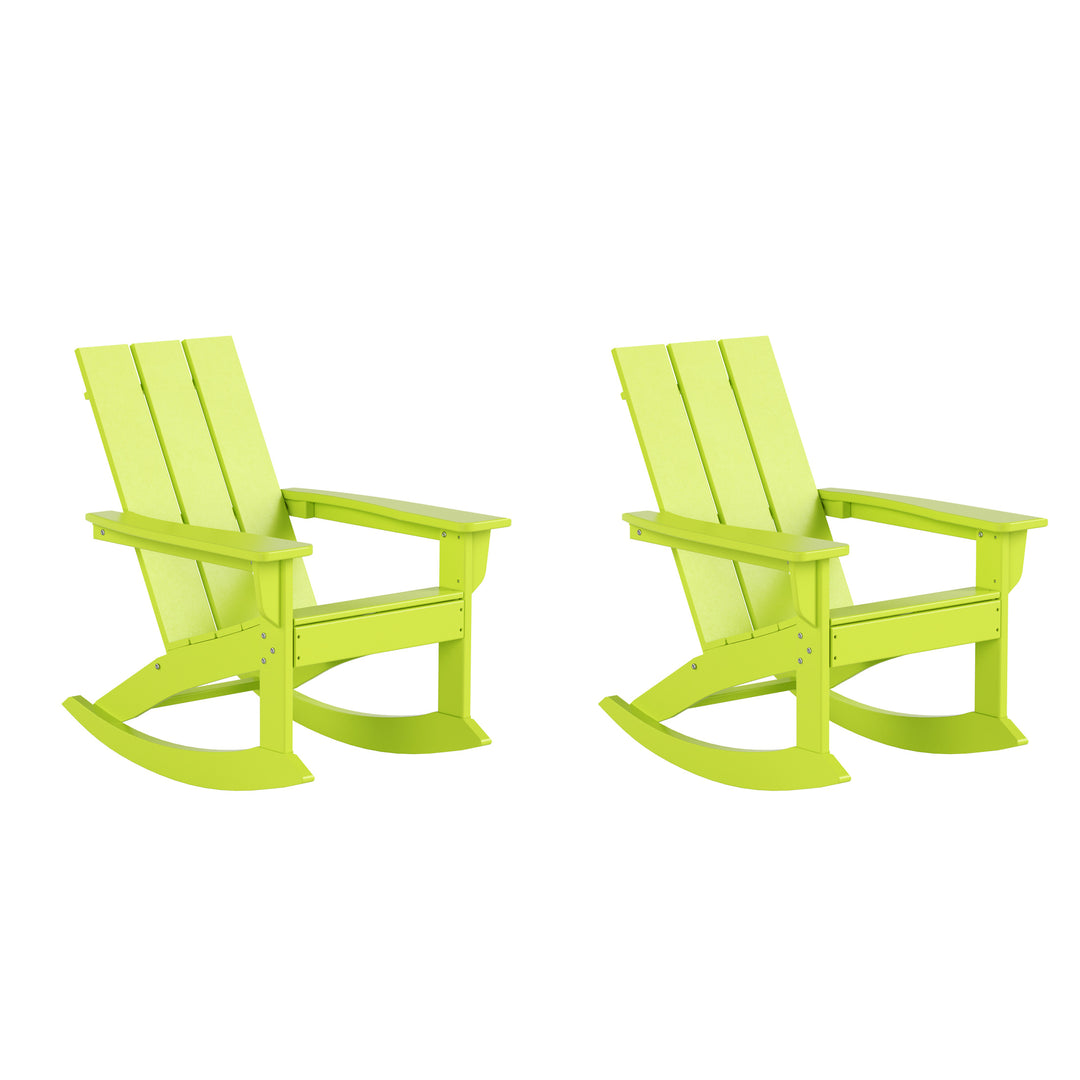 Ashore Outdoor Patio Modern Adirondack Rocking Chair (Set of 2)