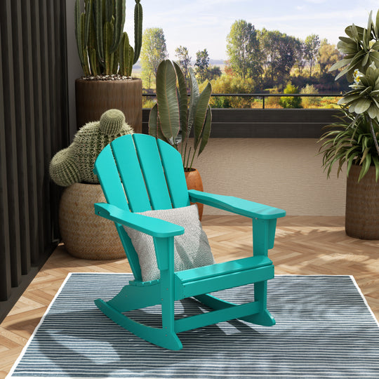 Malibu Outdoor Patio Porch Rocking Adirondack Chair