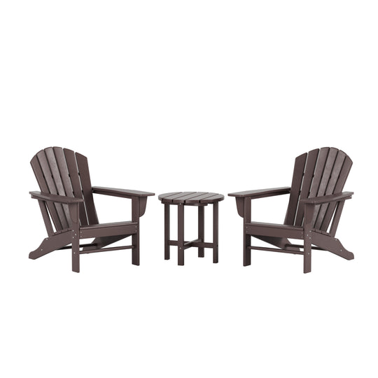 Dylan 3-Piece Outdoor Adirondack Chair with Side Table Set