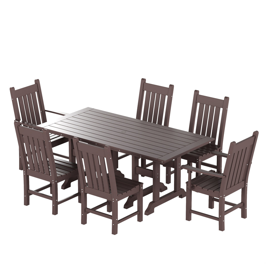 Malibu 7 Piece Outdoor Patio Dining Set Outdoor Dining Table with Dining Chair