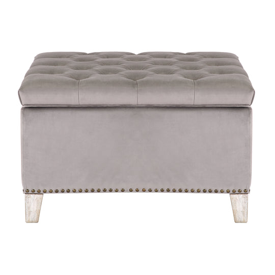 Wordford Square Velvet Tufted Storage Ottoman