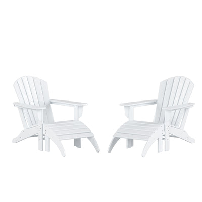 Dylan 4-Piece Outdoor Adirondack Chair with Ottoman Set