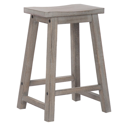 Reed 24" Solid Wood Saddle Counter Stool