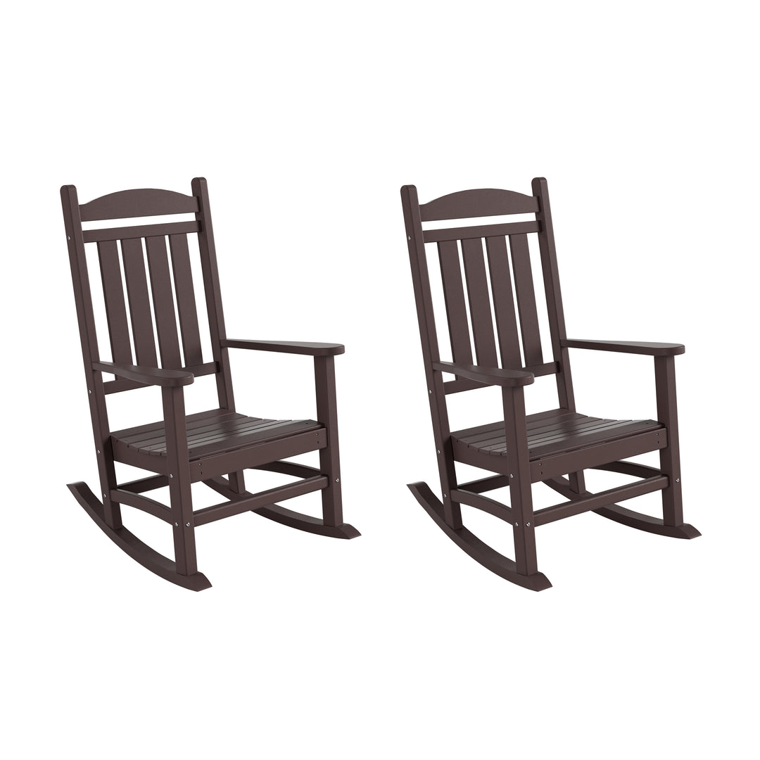 Malibu Outdoor Patio Poly Classic Porch Rocking Chair (Set of 2)