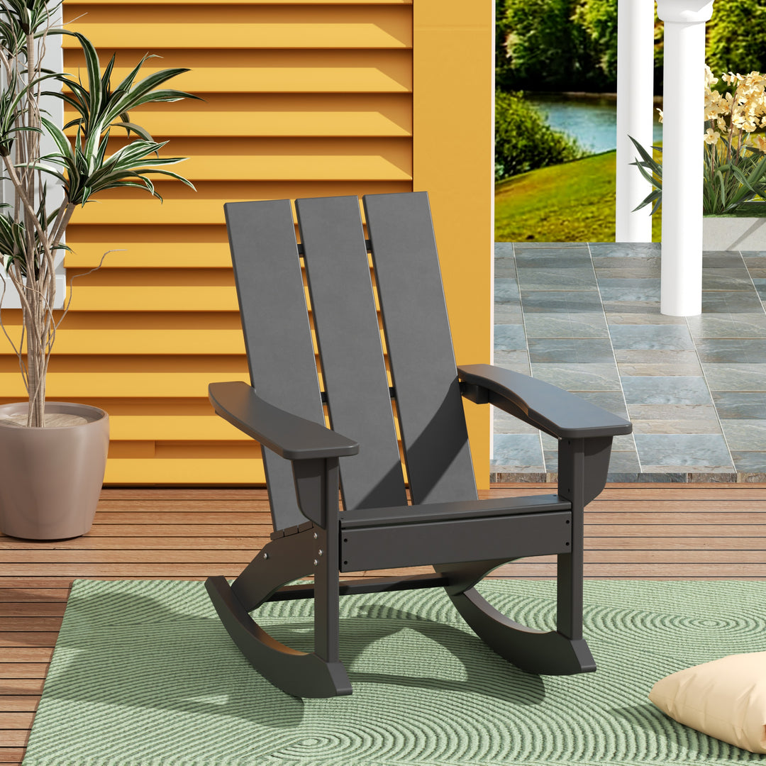 Ashore Outdoor Patio Modern Adirondack Rocking Chair