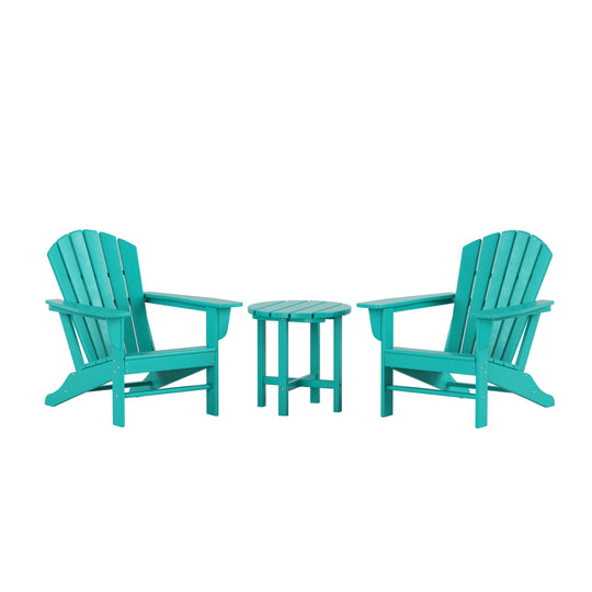 Dylan 3-Piece Outdoor Adirondack Chair with Side Table Set