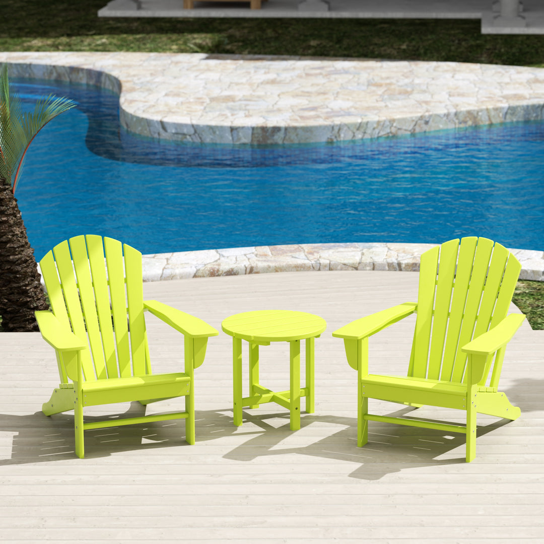 Dylan 3-Piece Outdoor Adirondack Chair with Side Table Set