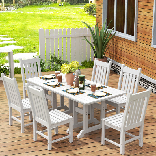 Malibu 7 Piece Outdoor Patio Dining Set Outdoor Dining Table with Side Chair