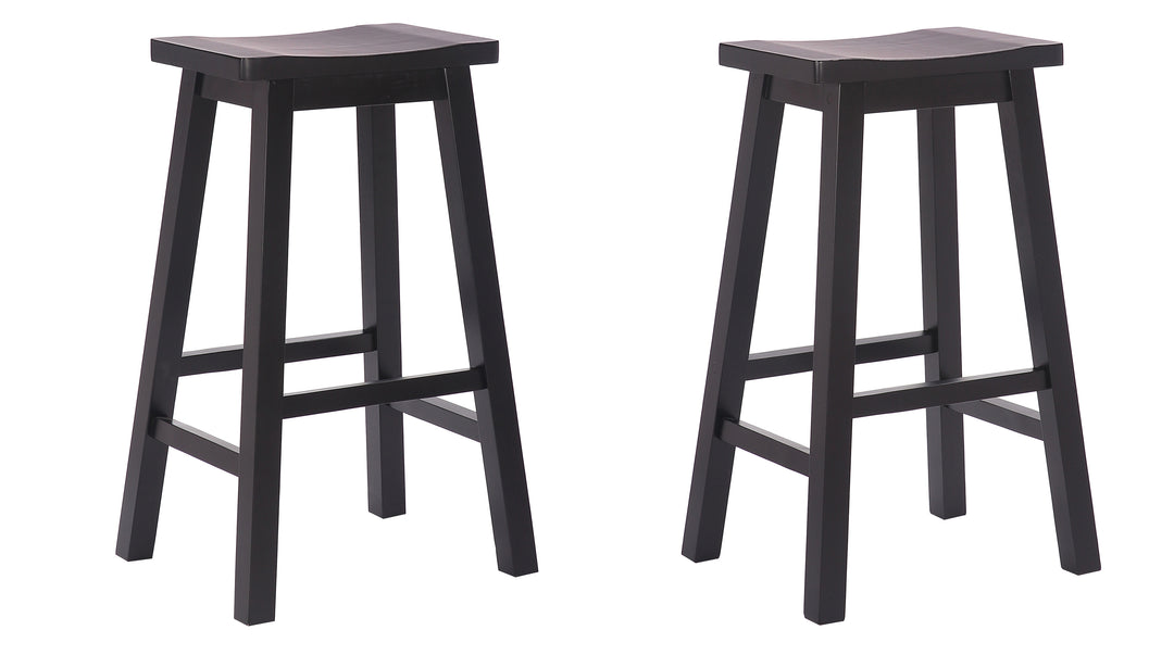 Reed 29" Solid Wood Saddle Bar Stool (Set of 2)