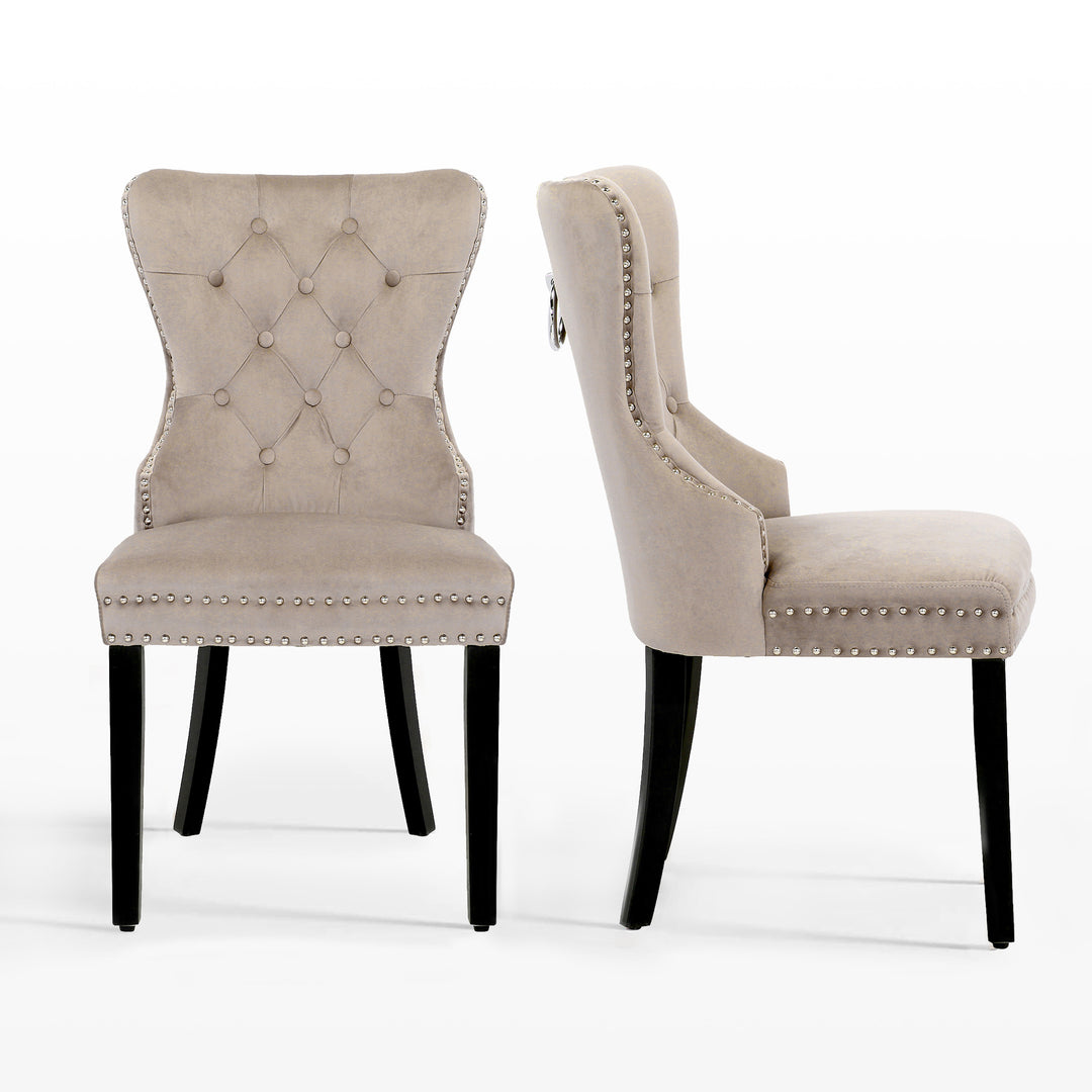 Wordford Velvet Upholstered Tufted Dining Chairs (Set of 2)