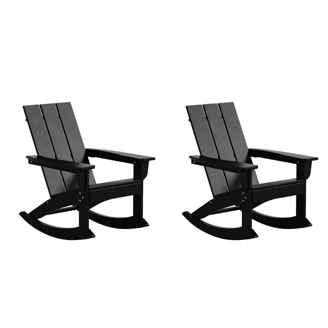 Ashore Outdoor Patio Modern Adirondack Rocking Chair (Set of 2)