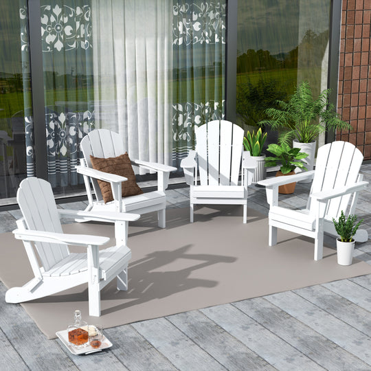 Malibu Outdoor Folding Poly Adirondack Chair (Set of 4)