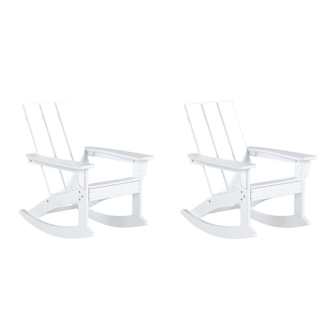 Ashore Outdoor Patio Modern Adirondack Rocking Chair (Set of 2)