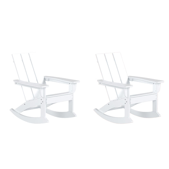 Ashore Outdoor Patio Modern Adirondack Rocking Chair (Set of 2)