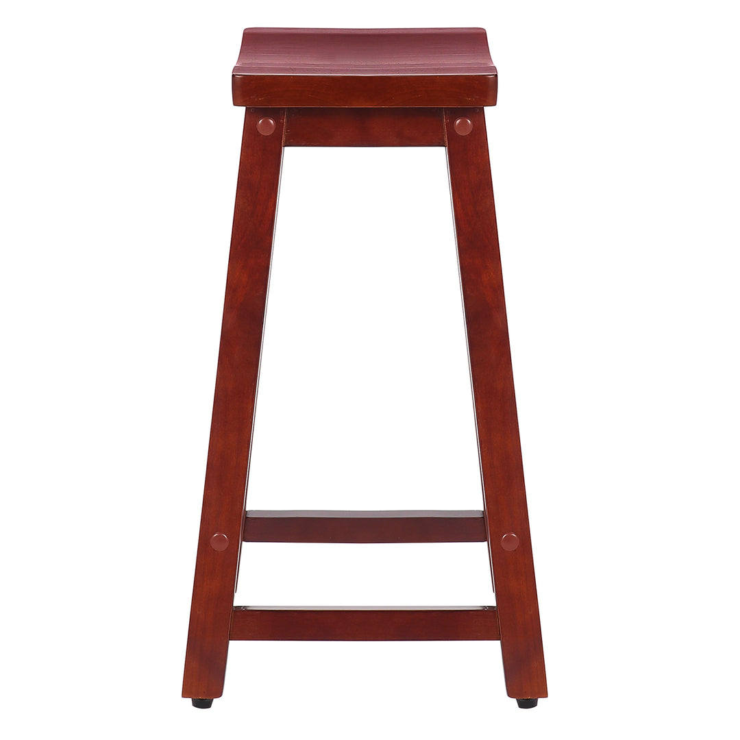 Reed 24" Solid Wood Saddle Counter Stool