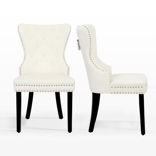 Wordford Velvet Upholstered Tufted Dining Chairs (Set of 2)