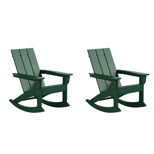 Ashore Outdoor Patio Modern Adirondack Rocking Chair (Set of 2)