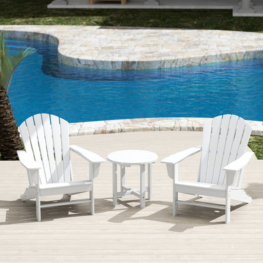 Dylan 3-Piece Outdoor Adirondack Chair with Side Table Set