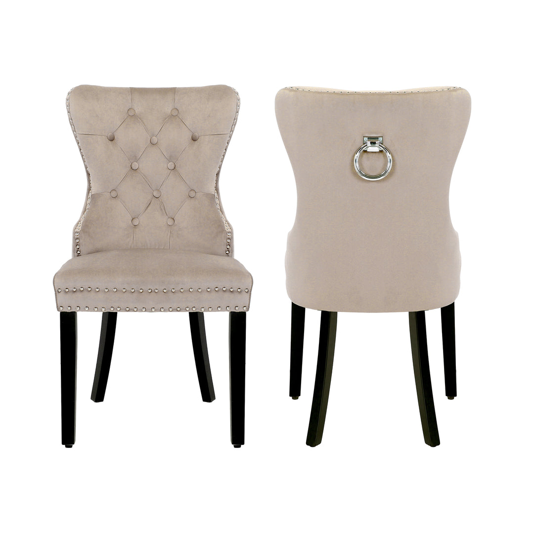 Wordford Velvet Upholstered Tufted Dining Chairs (Set of 2)